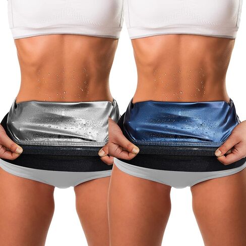 Geyoga 2 Pieces Waist Trimmer for Women Sweat Wrap Sweat Waist Trainer for Bodybuilding Lower Belly Fat in Saudi Arabia