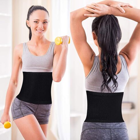 Geyoga 2 Pieces Waist Trimmer for Women Sweat Wrap Sweat Waist Trainer for Bodybuilding Lower Belly Fat in Saudi Arabia
