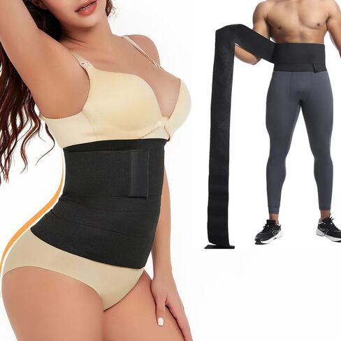 Upgrade Sweat Bands for Stomach Made of Natural Latex, Anti-curl Waist Trainers for Women Belly Fat. Waist Trainer for Men Women Sports, Postpartum Recovery Black in Saudi Arabia