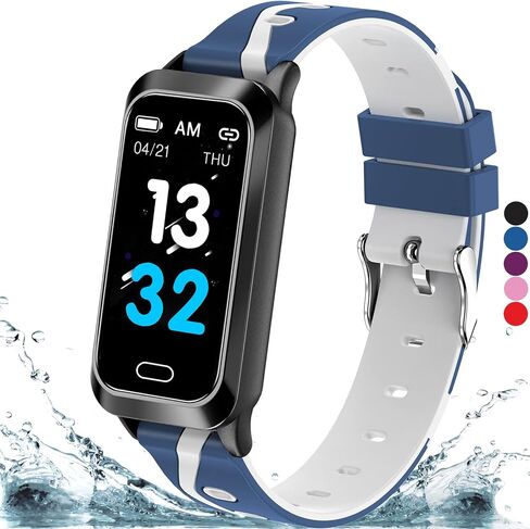 Inspiratek Kids Fitness Tracker for Kids Age 5-16 (5 Colors)，Waterproof Kids Fitness Watch，Kids Pedometer Watch，Watch for Kids，Step/Activity Tracker for Kids，Easy to Use Kids Tracker Watch (Purple) in Saudi Arabia