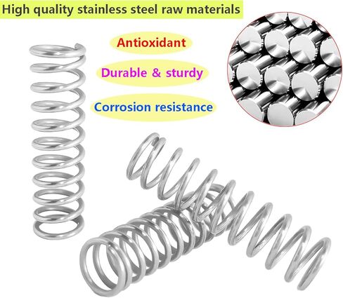 10Pcs Stainless Steel Springs, Compression Springs, Wire Diameter 1.2mm, 7mm OD, 15mm Free Length, Springs for Shop and Home Repair in Saudi Arabia