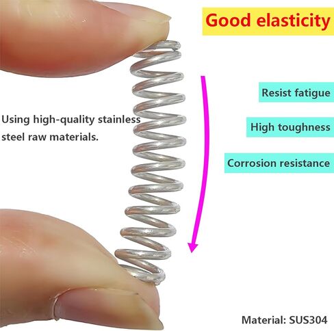 10Pcs Stainless Steel Springs, Compression Springs, Wire Diameter 1.2mm, 7mm OD, 15mm Free Length, Springs for Shop and Home Repair in Saudi Arabia