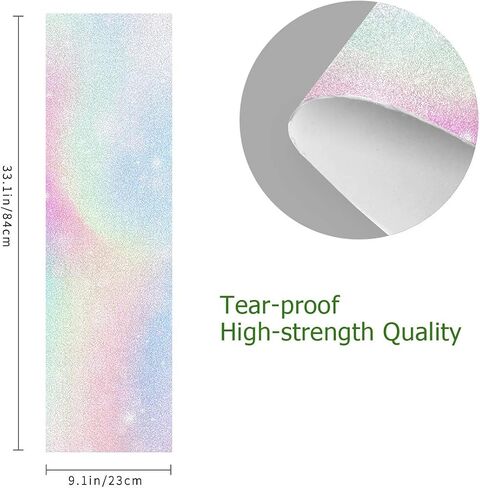 قوس قزح اللون التعادل صبغ دوامة لوح التزلج شريط لحام مكافحة زلة Longboard سكوتر Griptape الرمال ورقة ورقة ملصق 9 "x 33" in Saudi Arabia