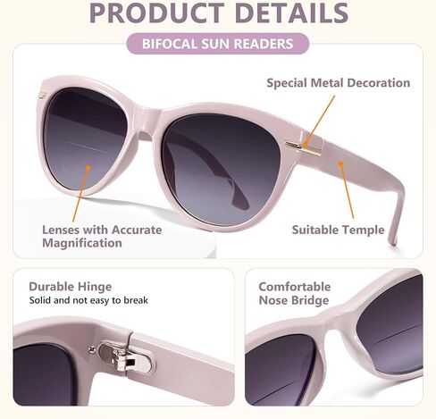 EASY READ 2 Pack Bifocal Reading Sunglasses for Women,Trendy Sunglasses Readers UV400 Protection in Saudi Arabia