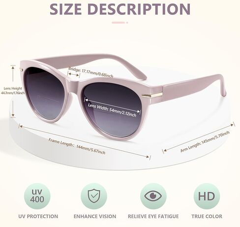 EASY READ 2 Pack Bifocal Reading Sunglasses for Women,Trendy Sunglasses Readers UV400 Protection in Saudi Arabia