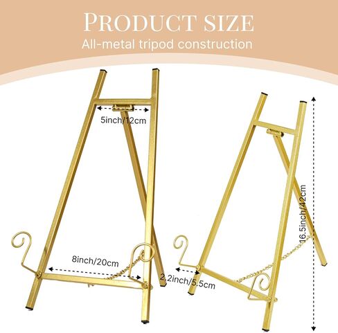 Metal Easel Stand ，Table Top gold easel stand for sign ，wedding sign stand，picture frame stand，table easel，picture easels for display，Portable Painting Easel Stand in Saudi Arabia