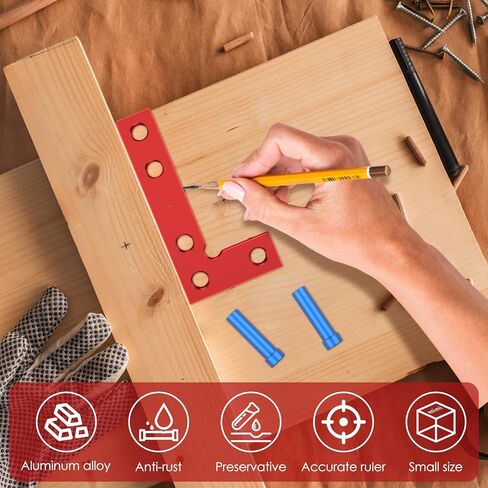 Aluminum Alloy Small Square Center Finder Tool, Mini Square Ruler Precise 90° Marking Center Finder Right Angle Edge Marking Tool Woodworking Scriber Measuring Ruler (Metric) in Saudi Arabia
