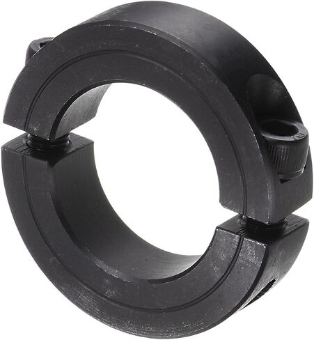 Double Split Shaft Collar - [1-1/8" Rod x 1-7/8" OD x 1/2" Width] Clamping Style Shaft Collar with Set Screw for Drive Shafts, Motor Bases Use, Carbon Steel, Black in Saudi Arabia