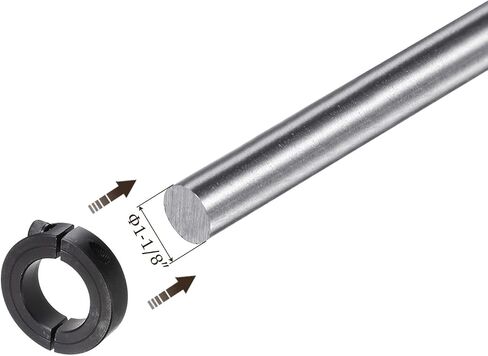 Double Split Shaft Collar - [1-1/8" Rod x 1-7/8" OD x 1/2" Width] Clamping Style Shaft Collar with Set Screw for Drive Shafts, Motor Bases Use, Carbon Steel, Black in Saudi Arabia