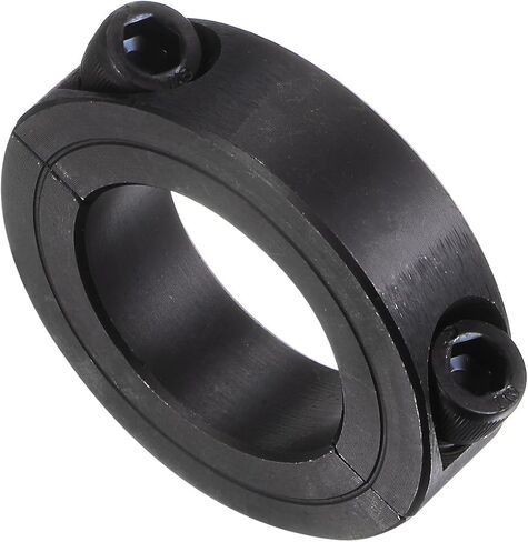Double Split Shaft Collar - [1-1/8" Rod x 1-7/8" OD x 1/2" Width] Clamping Style Shaft Collar with Set Screw for Drive Shafts, Motor Bases Use, Carbon Steel, Black in Saudi Arabia