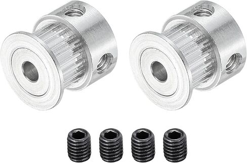 MECCANIXITY 20 Teeth 4mm Bore Timing Pulley Aluminium Synchronous Wheel with M4 Screw for 3D Printer Belt, CNC Machine, Pack of 2 in Saudi Arabia
