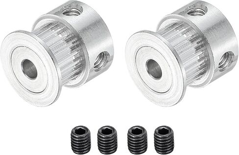 MECCANIXITY 20 Teeth 4mm Bore Timing Pulley Aluminium Synchronous Wheel with M4 Screw for 3D Printer Belt, CNC Machine, Pack of 2 in Saudi Arabia