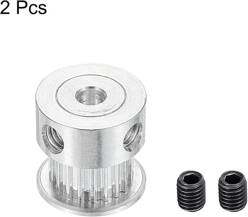 MECCANIXITY 20 Teeth 4mm Bore Timing Pulley Aluminium Synchronous Wheel with M4 Screw for 3D Printer Belt, CNC Machine, Pack of 2 in Saudi Arabia