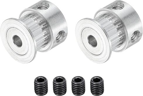 MECCANIXITY 20 Teeth 4mm Bore Timing Pulley Aluminium Synchronous Wheel with M4 Screw for 3D Printer Belt, CNC Machine, Pack of 2 in Saudi Arabia