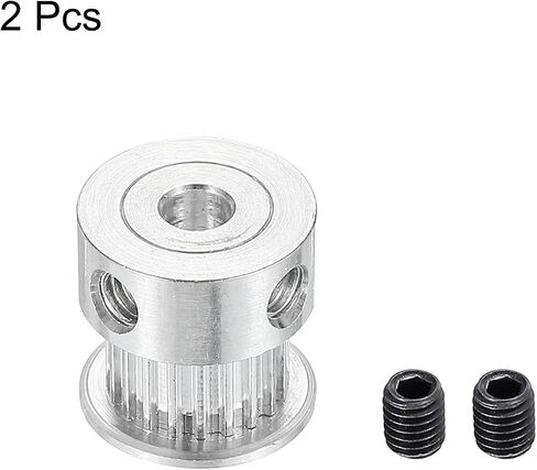 MECCANIXITY 20 Teeth 4mm Bore Timing Pulley Aluminium Synchronous Wheel with M4 Screw for 3D Printer Belt, CNC Machine, Pack of 2 in Saudi Arabia