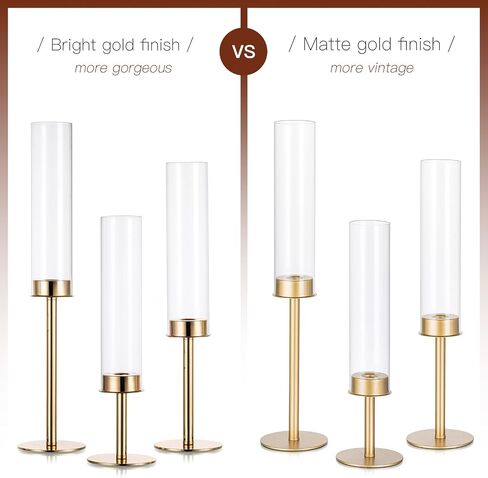 Candlestick Candle Holder Gold Hurricane: Candeldo Taper Candle Holders for Wedding Glass Table Centerpiece for Dining Tables Set of 3 Tall Christmas Candles Stand in Saudi Arabia