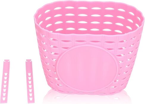 Kids Bike Basket, Girls Bike Basket Bicycle Basket Front Handlebar Bicycle Front Basket Pink Bike Basket for Girls Bicycle Basket Bicycle Handlebar Basket Plastic Bicycle Front Handlebar B in Saudi Arabia