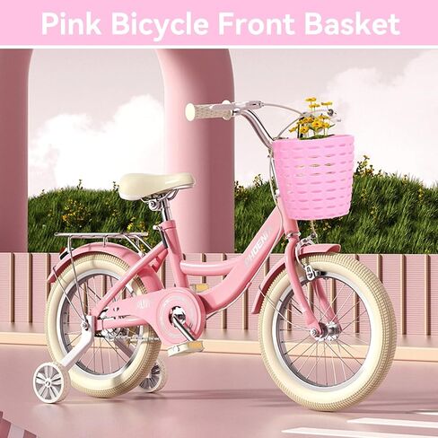 Kids Bike Basket, Girls Bike Basket Bicycle Basket Front Handlebar Bicycle Front Basket Pink Bike Basket for Girls Bicycle Basket Bicycle Handlebar Basket Plastic Bicycle Front Handlebar B in Saudi Arabia