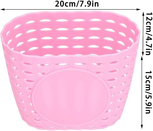 Kids Bike Basket, Girls Bike Basket Bicycle Basket Front Handlebar Bicycle Front Basket Pink Bike Basket for Girls Bicycle Basket Bicycle Handlebar Basket Plastic Bicycle Front Handlebar B in Saudi Arabia
