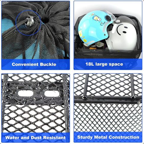 Bike Basket Rear with Waterproof Cover and Cargo Net, Metal Bicycle Rack Storage Basket with Closure Lid, Waterproof Bike Basket for Most Rear Bike Racks in Saudi Arabia