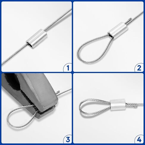316 Stainless Steel Cable, 600FT 1/32IN Wire Rope with 150Pcs Aluminum Sleeves Stops, for String Lights Hanging, Clotheslines, Trellis Wire in Saudi Arabia