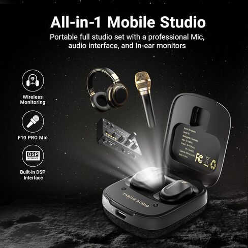 Mobile Studio S1 Wireless IEMs LivePods، جهاز كاريوكي 3 في 1 + سماعات رأس داخل الأذن + ميكروفونات لاسلكية + واجهة صوتية للغناء والتسجيل الإبداعي والبث المباشر in Saudi Arabia