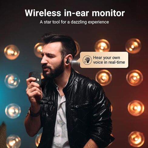 Mobile Studio S1 Wireless IEMs LivePods، جهاز كاريوكي 3 في 1 + سماعات رأس داخل الأذن + ميكروفونات لاسلكية + واجهة صوتية للغناء والتسجيل الإبداعي والبث المباشر in Saudi Arabia