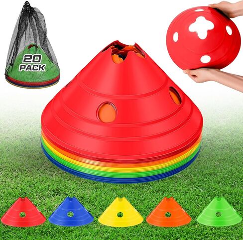 ShinyRelief Jumbo Disc Cones Jumbo Soccer Cones Giant Agility Cones Large Soccer Training Cones with Mesh Bag for Kids Adult Sports Training in Kuwait