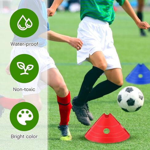 ShinyRelief Jumbo Disc Cones Jumbo Soccer Cones Giant Agility Cones Large Soccer Training Cones with Mesh Bag for Kids Adult Sports Training in Kuwait