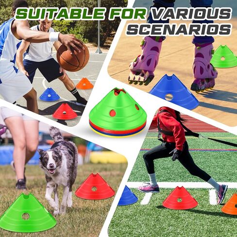 ShinyRelief Jumbo Disc Cones Jumbo Soccer Cones Giant Agility Cones Large Soccer Training Cones with Mesh Bag for Kids Adult Sports Training in Kuwait