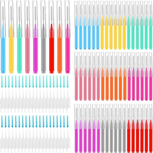 Layhit 420 Pcs Interdental Brush for Braces 7 Sizes Dental Disposable Braces Flossers Toothpick Soft Bendable Braces Brushes Braces Floss Picks Tooth Cleaning Tool, 11 Colors in Saudi Arabia