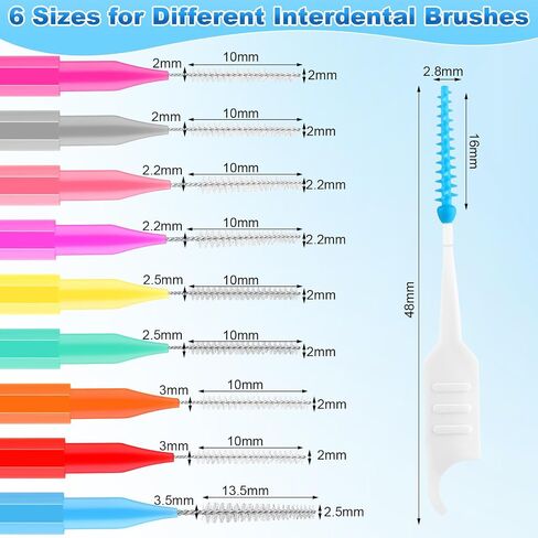 Layhit 420 Pcs Interdental Brush for Braces 7 Sizes Dental Disposable Braces Flossers Toothpick Soft Bendable Braces Brushes Braces Floss Picks Tooth Cleaning Tool, 11 Colors in Saudi Arabia