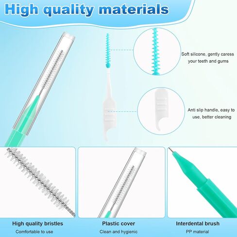 Layhit 420 Pcs Interdental Brush for Braces 7 Sizes Dental Disposable Braces Flossers Toothpick Soft Bendable Braces Brushes Braces Floss Picks Tooth Cleaning Tool, 11 Colors in Saudi Arabia