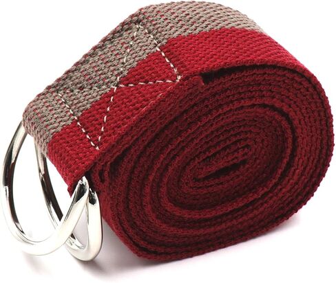 Teeoff Yoga Straps with Adjustable Metal D-Ring for Pilates Gym Workouts Stretching 8 Colors in Saudi Arabia