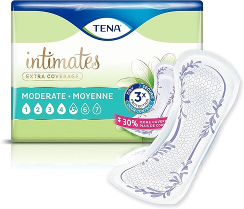 وسادات تينا لسلس البول، للتحكم في المثانة وبعد الولادة للنساء، امتصاص متوسط، تغطية إضافية، حميمية - 180 قطعة in Kuwait