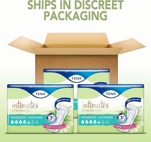 وسادات تينا لسلس البول، للتحكم في المثانة وبعد الولادة للنساء، امتصاص متوسط، تغطية إضافية، حميمية - 180 قطعة in Kuwait