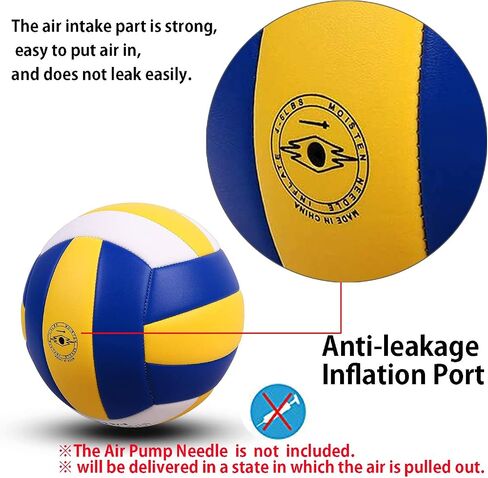 Volleyball, Official Size 5 Volleyball Soft PU Beach Volleyball Waterproof Volleyball Indoor Outdoor Sports Training Volleyball for Beginner Teenager Adult | Deflated in Saudi Arabia