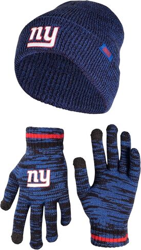 Ultra Game NFL Mens Womens Super Soft Marled Winter Beanie Knit Hat with Extra Warm Touch Screen Gloves in Saudi Arabia