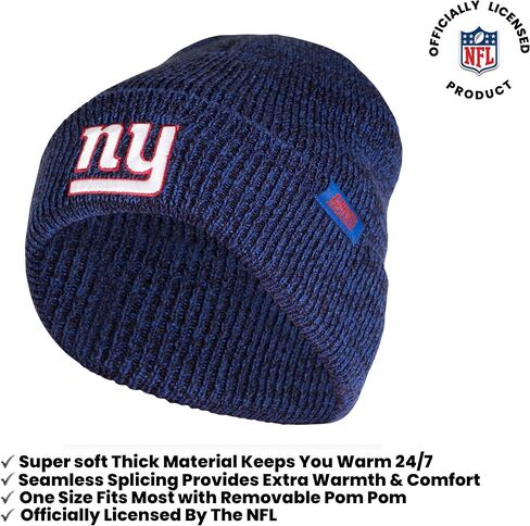 Ultra Game NFL Mens Womens Super Soft Marled Winter Beanie Knit Hat with Extra Warm Touch Screen Gloves in Saudi Arabia