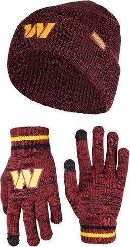Ultra Game NFL Mens Womens Super Soft Marled Winter Beanie Knit Hat with Extra Warm Touch Screen Gloves in Saudi Arabia