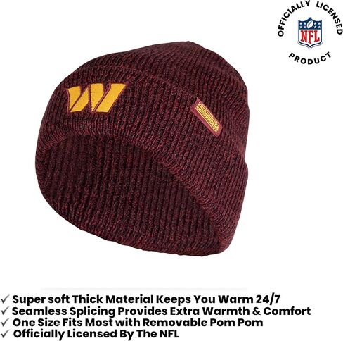Ultra Game NFL Mens Womens Super Soft Marled Winter Beanie Knit Hat with Extra Warm Touch Screen Gloves in Saudi Arabia