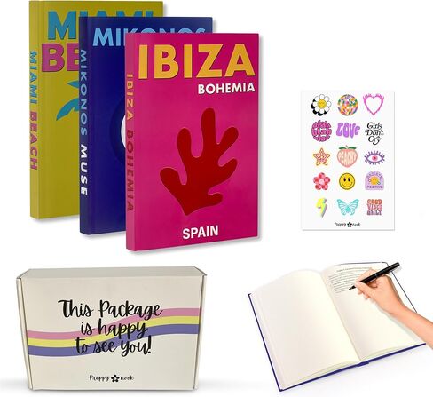 (Set of 3) Decorative Books for Home Decor - Colorful coffe table books, coffee table books hardcover, preppy books, Designer Decorative Books, Blank decor books in Saudi Arabia