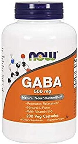 الآن أطعمة - GABA مع فيتامين B6 500 mg . - 200 كبسولة نباتية in Saudi Arabia