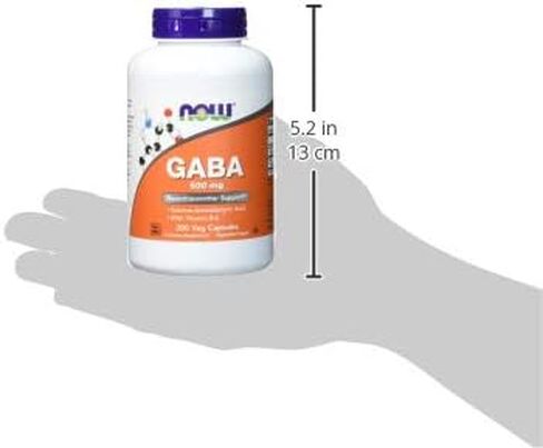 الآن أطعمة - GABA مع فيتامين B6 500 mg . - 200 كبسولة نباتية in Saudi Arabia