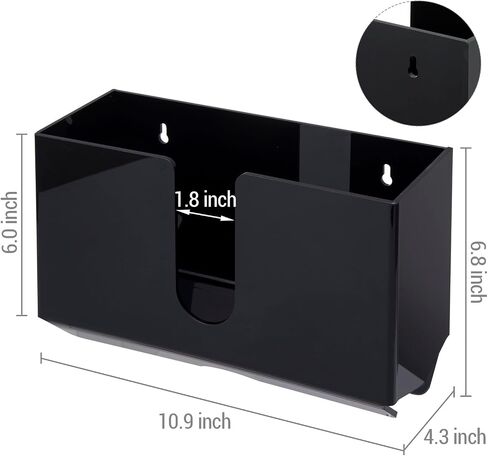 MyGift Modern Premium Black Acrylic Commercial Bathroom Hanging Folded Paper Towel Holder, Wall Mounted Dispenser for Trifold Multifold Z Fold Disposable Restroom Hand Towels in Saudi Arabia