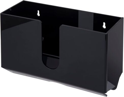 MyGift Modern Premium Black Acrylic Commercial Bathroom Hanging Folded Paper Towel Holder, Wall Mounted Dispenser for Trifold Multifold Z Fold Disposable Restroom Hand Towels in Saudi Arabia