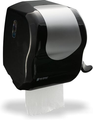 San Jamar Classic Paper Towel Dispenser Hybrid Dispenser for Bathroom, Kitchens, and Restaurants, Plastic, 10.25 x 16.75 x 13 Inches, Black in Saudi Arabia