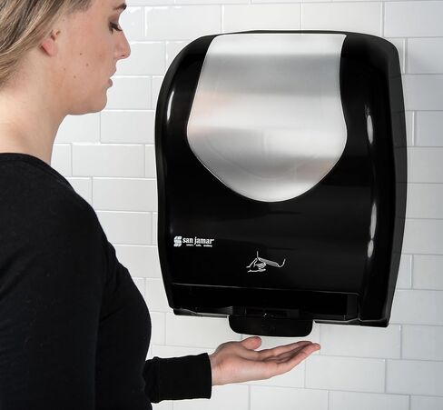 San Jamar Classic Paper Towel Dispenser Hybrid Dispenser for Bathroom, Kitchens, and Restaurants, Plastic, 10.25 x 16.75 x 13 Inches, Black in Saudi Arabia