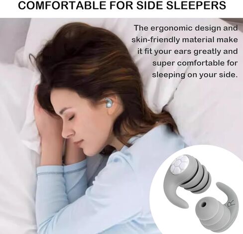 Ear Plugs for Sleeping Noise Cancelling, eWish 40NRR Soft Silicone Reusable Earplugs for Noise Reduction Earplug Sound Blocking for Sleep Snoring Study Concerts (Gray) in Saudi Arabia