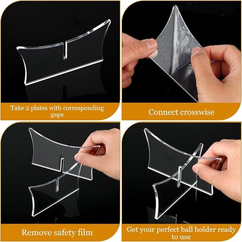 3 Pack Basketball Stand Holder Acrylic Football Display Stand Clear Ball Holder Stand for Football Basketball Soccer Volleyball Rugby (3.35 x 2.56Inch) in Saudi Arabia